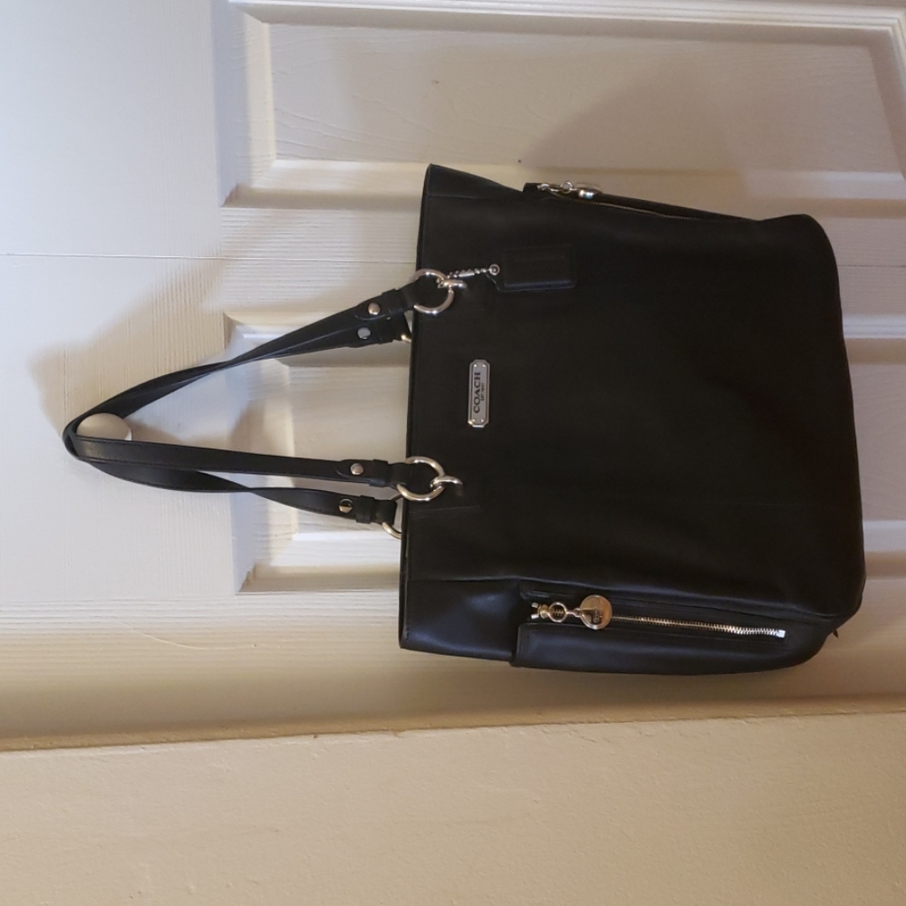 Brand new black leather coach purse